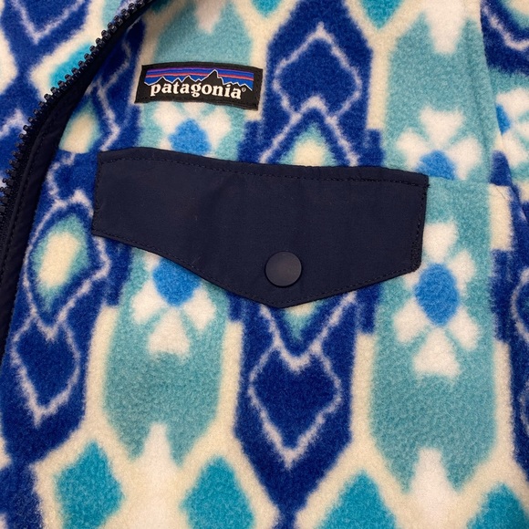 PATAGONIA Synchilla Med Full Zip Fleece Hooded Jacket Aztec Tribal RARE EUC - Picture 6 of 11